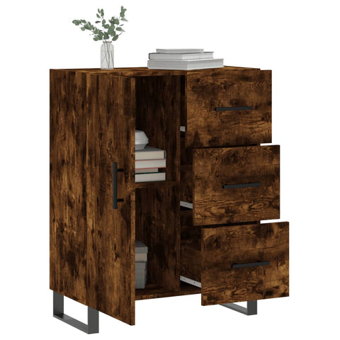 vidaXL Sideboard Smoked Oak 69.5x34x90 cm Engineered Wood