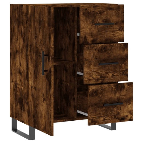 vidaXL Sideboard Smoked Oak 69.5x34x90 cm Engineered Wood