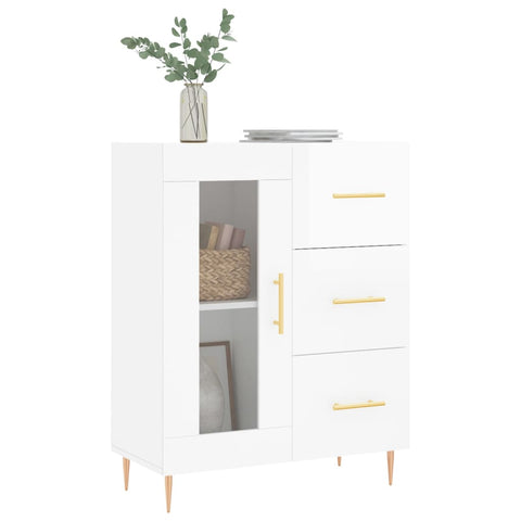 vidaXL Sideboard High Gloss White 69.5x34x90 cm Engineered Wood