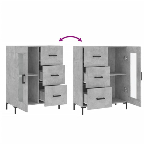 vidaXL Sideboard Concrete Grey 69.5x34x90 cm Engineered Wood