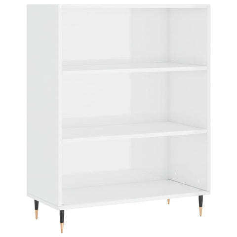 vidaXL Bookcase High Gloss White 69.5x32.5x90 cm Engineered Wood