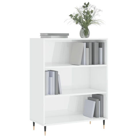vidaXL Bookcase High Gloss White 69.5x32.5x90 cm Engineered Wood