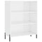 vidaxL Shelf Cabinet High Gloss White 69.5x32.5x90 cm Engineered Wood
