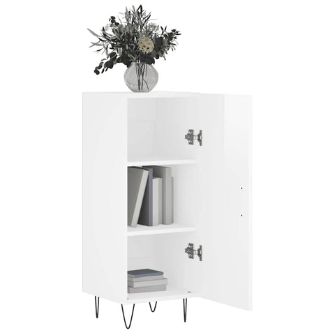 vidaXL Sideboard High Gloss White 34.5x34x90 cm Engineered Wood