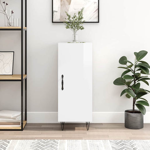 vidaXL Sideboard High Gloss White 34.5x34x90 cm Engineered Wood