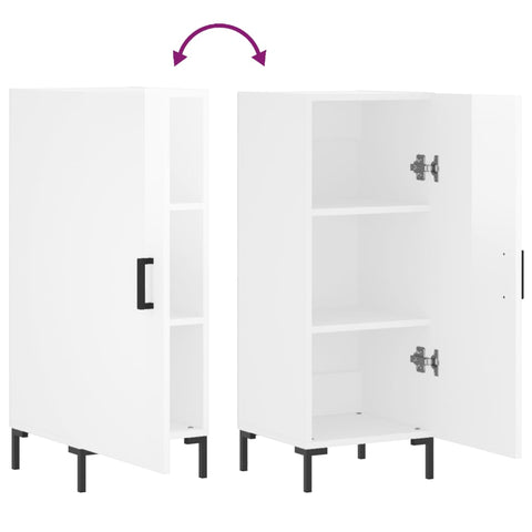 vidaXL Sideboard High Gloss White 34.5x34x90 cm Engineered Wood