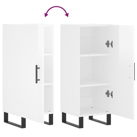 vidaXL Sideboard High Gloss White 34.5x34x90 cm Engineered Wood