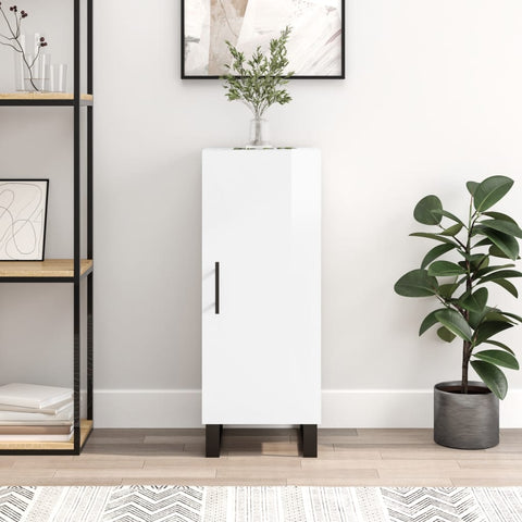 vidaXL Sideboard High Gloss White 34.5x34x90 cm Engineered Wood