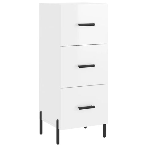 vidaXL Sideboard High Gloss White 34.5x34x90 cm Engineered Wood