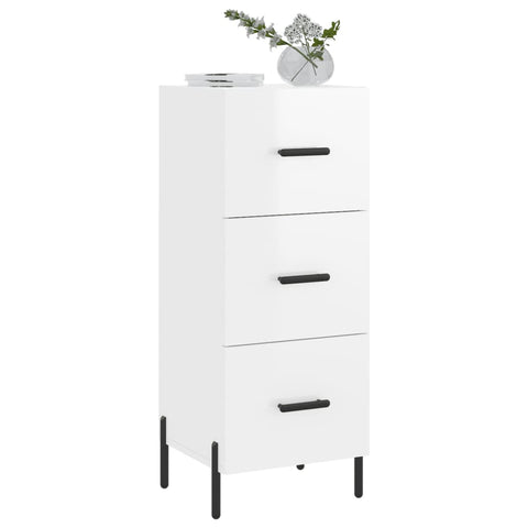 vidaXL Sideboard High Gloss White 34.5x34x90 cm Engineered Wood