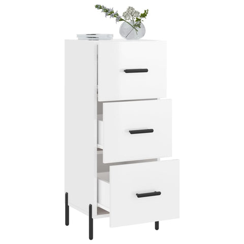 vidaXL Sideboard High Gloss White 34.5x34x90 cm Engineered Wood