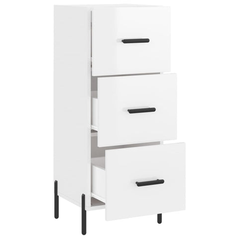 vidaXL Sideboard High Gloss White 34.5x34x90 cm Engineered Wood