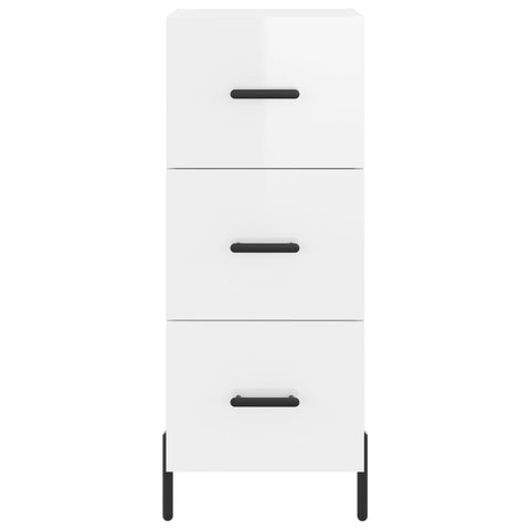 vidaXL Sideboard High Gloss White 34.5x34x90 cm Engineered Wood