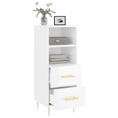 vidaXL Sideboard High Gloss White 34.5x34x90 cm Engineered Wood
