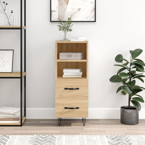 vidaXL Sideboard Sonoma Oak 34.5x34x90 cm Engineered Wood