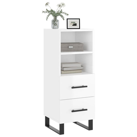 vidaXL Sideboard High Gloss White 34.5x34x90 cm Engineered Wood