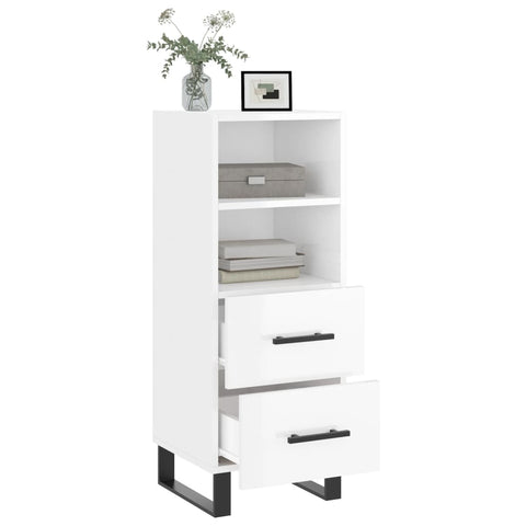 vidaXL Sideboard High Gloss White 34.5x34x90 cm Engineered Wood