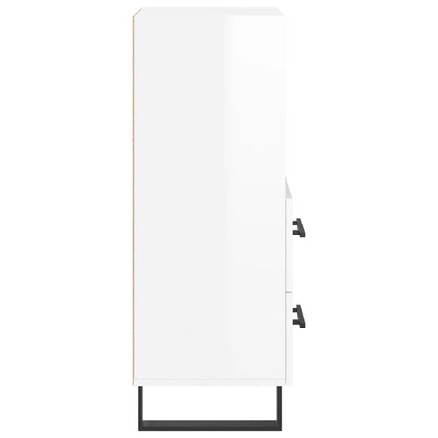 vidaXL Sideboard High Gloss White 34.5x34x90 cm Engineered Wood