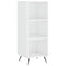vidaxL Shelf Cabinet High Gloss White 34.5x32.5x90 cm Engineered Wood