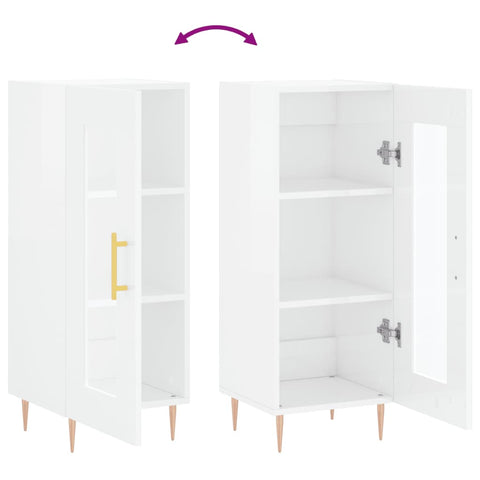 vidaXL Sideboard High Gloss White 34.5x34x90 cm Engineered Wood
