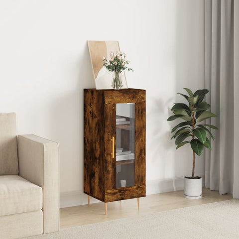 vidaXL Sideboard Smoked Oak 34.5x34x90 cm Engineered Wood