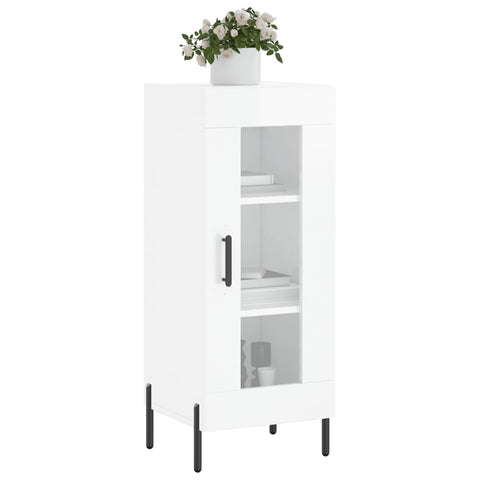 vidaXL Sideboard High Gloss White 34.5x34x90 cm Engineered Wood