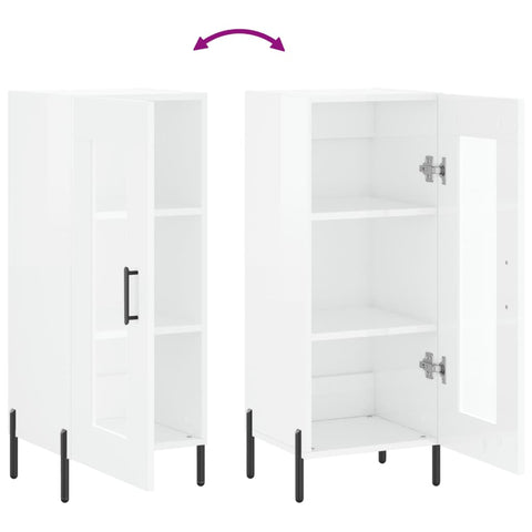 vidaXL Sideboard High Gloss White 34.5x34x90 cm Engineered Wood