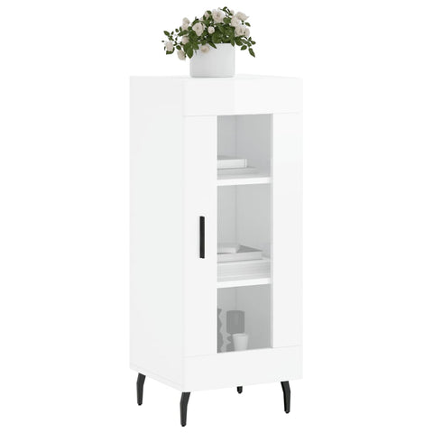 vidaXL Sideboard High Gloss White 34.5x34x90 cm Engineered Wood