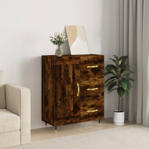 vidaXL Sideboard Smoked Oak 69.5x34x90 cm Engineered Wood