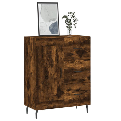 vidaXL Sideboard Smoked Oak 69.5x34x90 cm Engineered Wood