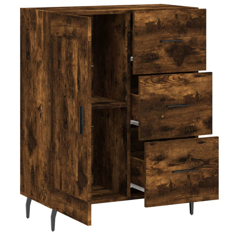 vidaXL Sideboard Smoked Oak 69.5x34x90 cm Engineered Wood