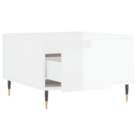 vidaXL Coffee Table High Gloss White 55x55x36.5 cm Engineered Wood