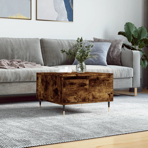 vidaXL Coffee Table Smoked Oak 55x55x36.5 cm Engineered Wood