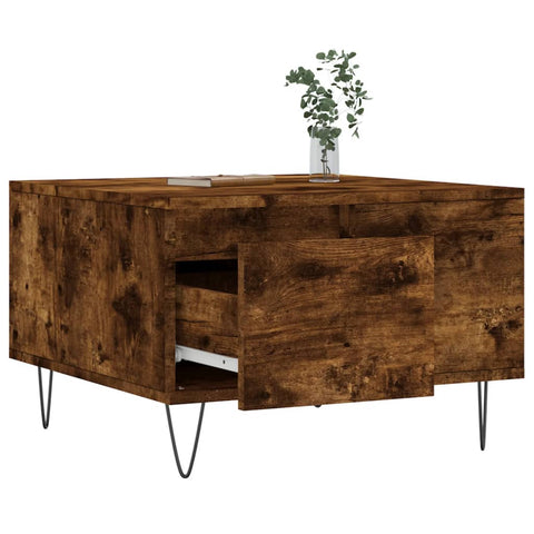 vidaXL Coffee Table Smoked Oak 55x55x36.5 cm Engineered Wood