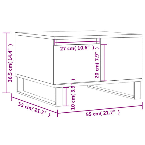 vidaXL Coffee Table Concrete Grey 55x55x36.5 cm Engineered Wood