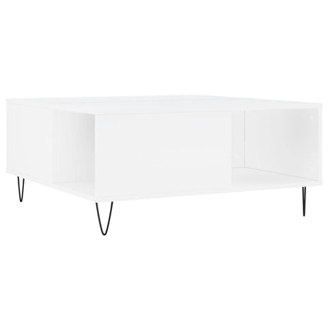 vidaXL Coffee Table White 80x80x36.5 cm Engineered Wood