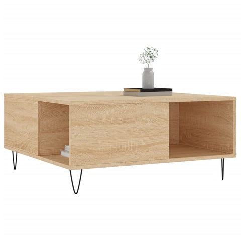 vidaXL Coffee Table Sonoma Oak 80x80x36.5 cm Engineered Wood