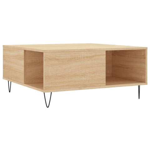 vidaXL Coffee Table Sonoma Oak 80x80x36.5 cm Engineered Wood