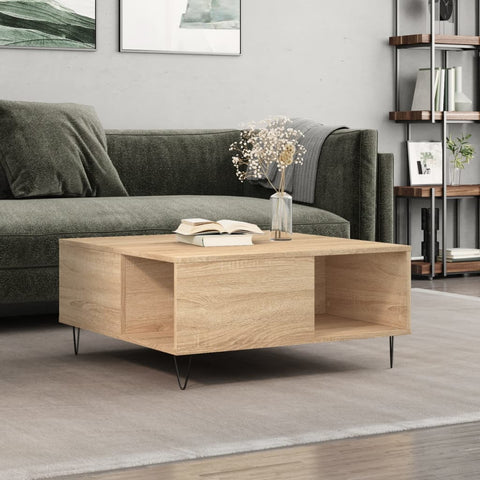 vidaXL Coffee Table Sonoma Oak 80x80x36.5 cm Engineered Wood