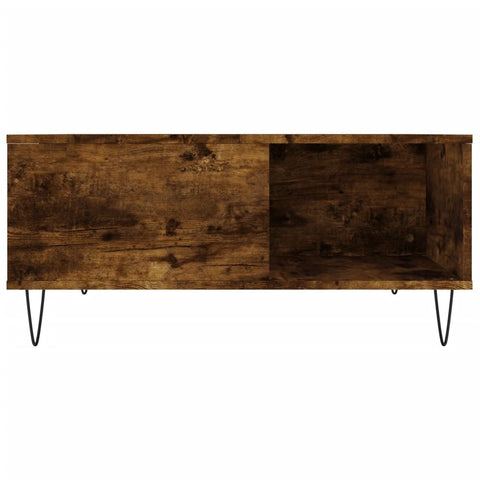 vidaXL Coffee Table Smoked Oak 80x80x36.5 cm Engineered Wood