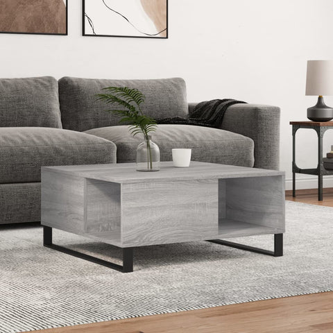vidaXL Coffee Table Grey Sonoma 80x80x36.5 cm Engineered Wood
