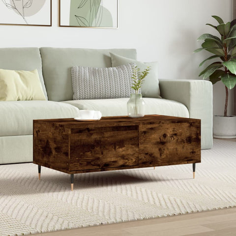 vidaXL Coffee Table Smoked Oak 90x50x36.5 cm Engineered Wood