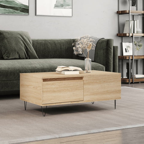 vidaXL Coffee Table Sonoma Oak 90x50x36.5 cm Engineered Wood