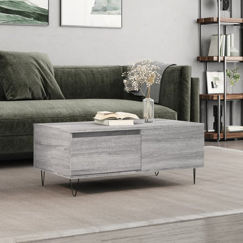 vidaXL Coffee Table Grey Sonoma 90x50x36.5 cm Engineered Wood
