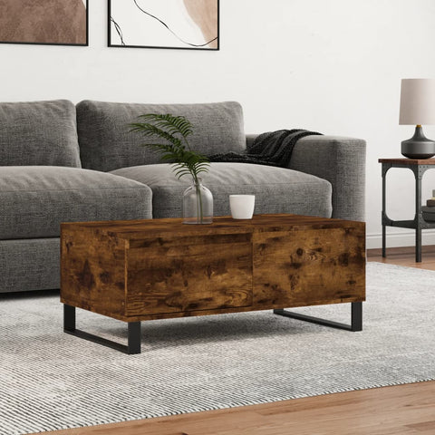 vidaXL Coffee Table Smoked Oak 90x50x36.5 cm Engineered Wood