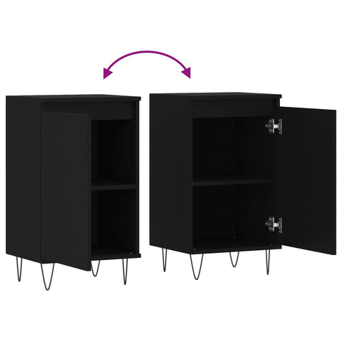 vidaXL Sideboards 2 pcs Black 40x35x70 cm Engineered Wood