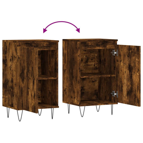 vidaXL Sideboards 2 pcs Smoked Oak 40x35x70 cm Engineered Wood