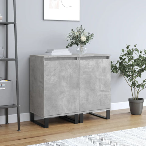 vidaXL Sideboards 2 pcs Concrete Grey 40x35x70 cm Engineered Wood