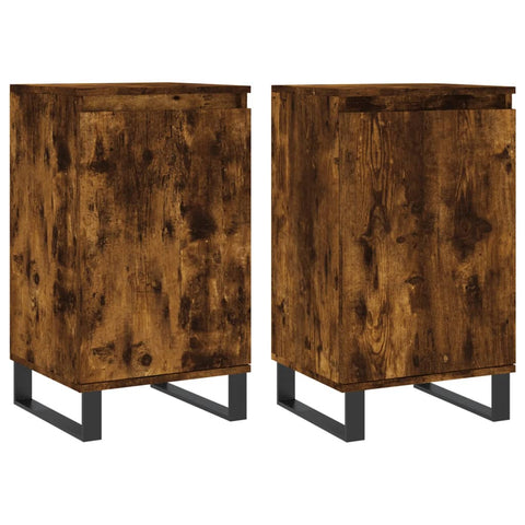 vidaXL Sideboards 2 pcs Smoked Oak 40x35x70 cm Engineered Wood