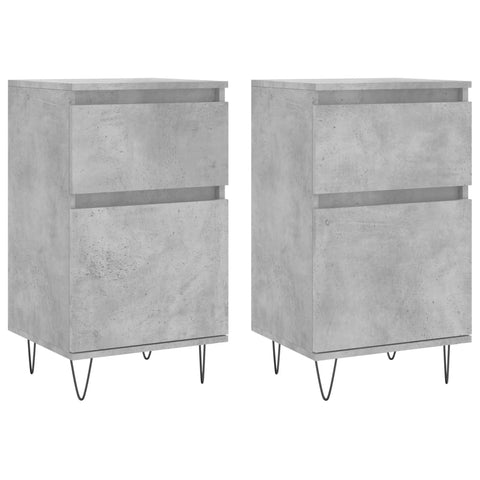 vidaXL Sideboards 2 pcs Concrete Grey 40x35x70 cm Engineered Wood